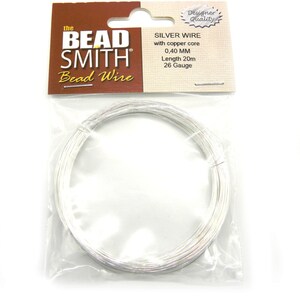 The Bead Smith Designer Quality German-Style Round Craft/Jewellery Wire Silver Plated 0.4 mm (26 GA)