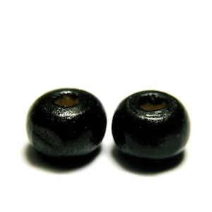 8 x 6 mm Abacus Round Wooden Beads - Black - 100 pc.