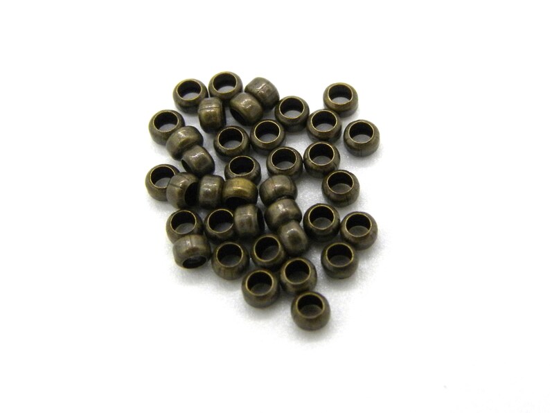 Plated Brass Crimp Beads Silver Platinum 100 pc Rose Gold Std size 2 mm Gold Bronze