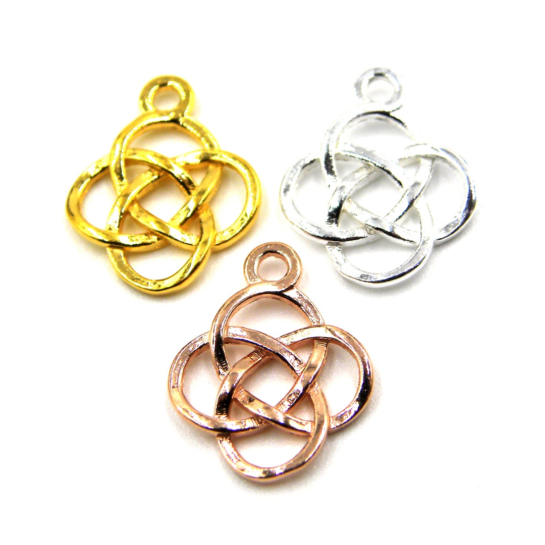 Orecchini Pendenti Con Nodo Celtico In Argento Sterling 925 - Placcati Oro Giallo O Rosa, Dimensioni 15x30 Mm, DTPsilver - 3