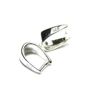 7 x 5 mm U-Shape 925 Sterling Silver Pendant Pinch Bails