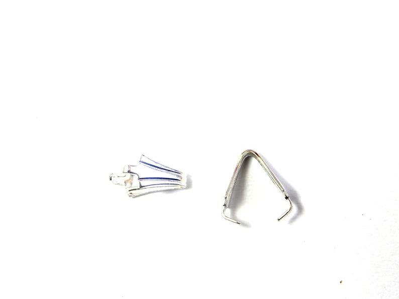 10 pc. 9 mm Medium Silver Plated Brass Pinch Bails