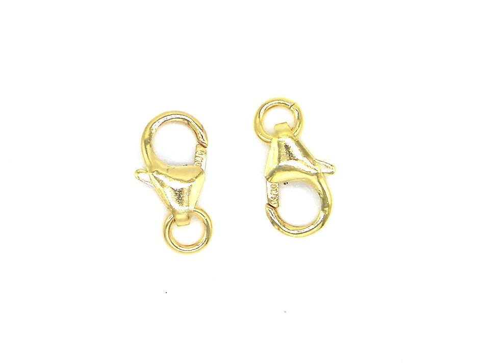 24K Gold Plated Lobster Clasps, 12mm