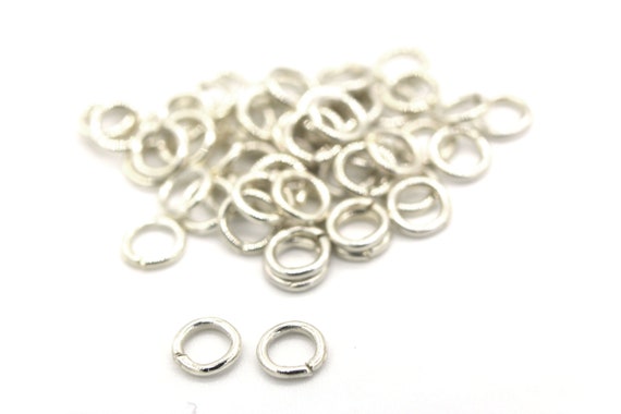 100pcs. Jumprings Silver Plated Heavy Strong OD-6mm