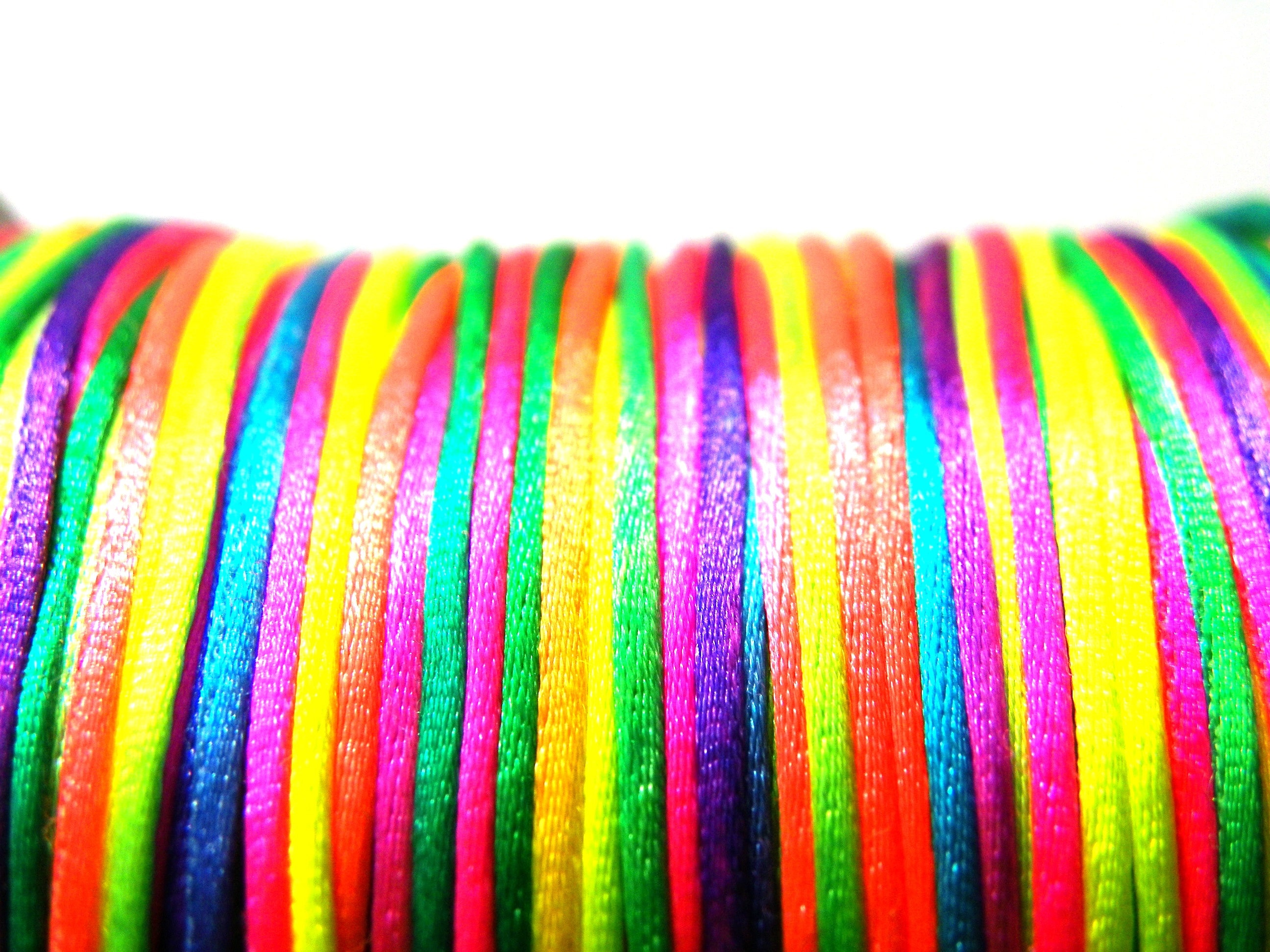 Neon Rainbow Nylon Cord Rainbow Jewelry Cord Rainbow Macrame Etsy