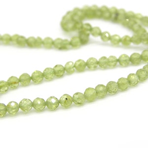 2.5 mm Mini Round Peridot Beads, Tiny Faceted Gemstone Seed Beads - Strand or Beads