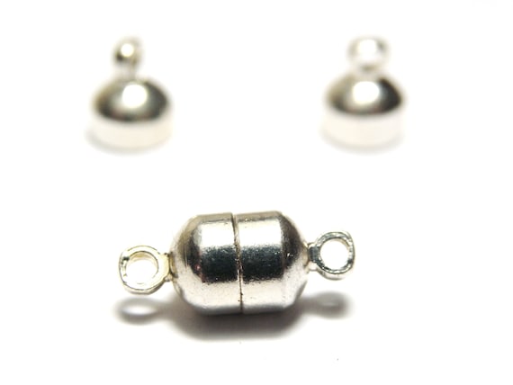 X Mm Magnetic Button Clasp for Jewellery Silver Plated