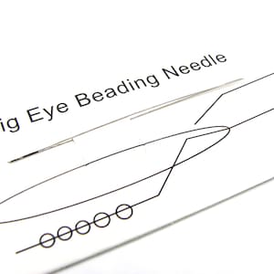 5.7 cm (2.2 inch) Medium-length Stainless Steel Big Eye Beading Needle - Easy Threading Split Needle (1 or 5 pc.)