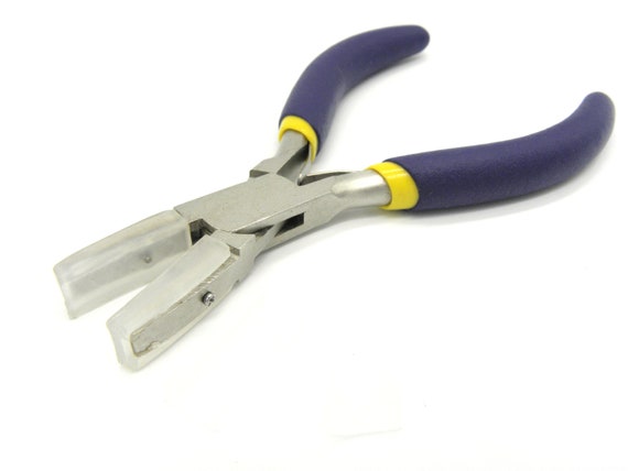 5.3 Inch Flat Nose Pliers Nylon Jaw Pliers Holding and Bending Pliers 2  Extra Nylon Tips Free 