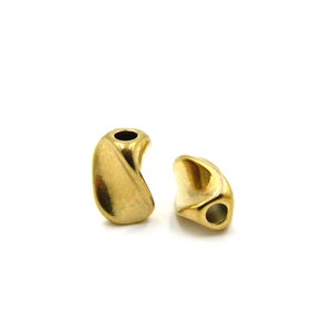 8 x 5 mm Twisted Spiral Stainless Steel Beads - 18k Gold Plated - 2 Pc.