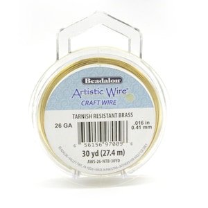 Alambre artístico Beadalon de 0,4 mm (calibre 26) para joyería y manualidades - Latón resistente al deslustre