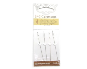 The Bead Smith Big-Eye Collapsable Eye Needles 6.4 cm (2.5 inch) - Pack of 4