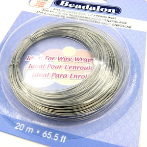 0.4 mm - 26 GA - Beadalon Stainless Steel 316L Round Craft/Jewellery Wrapping Wire 20m (65.5 ft)