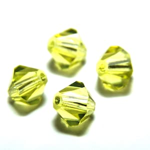 6 mm Czech Superior Crystals MC Faceted Bicone Beads, Large Bicones - Jonquil Yellow - 20 or 100 Beads