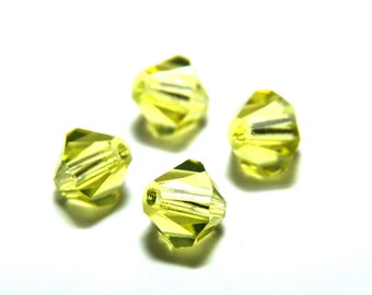 6 mm Czech Superior Crystals MC Faceted Bicone Beads - Jonquil Yellow (20 or 100 Beads)