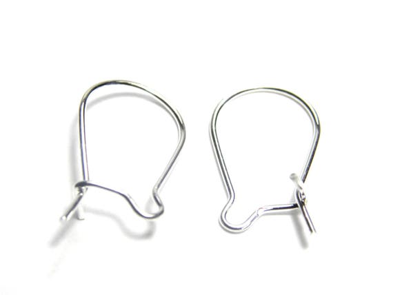 15 Mm Plated Brass Thin Fish Hook Earring Wires Silver or Gold