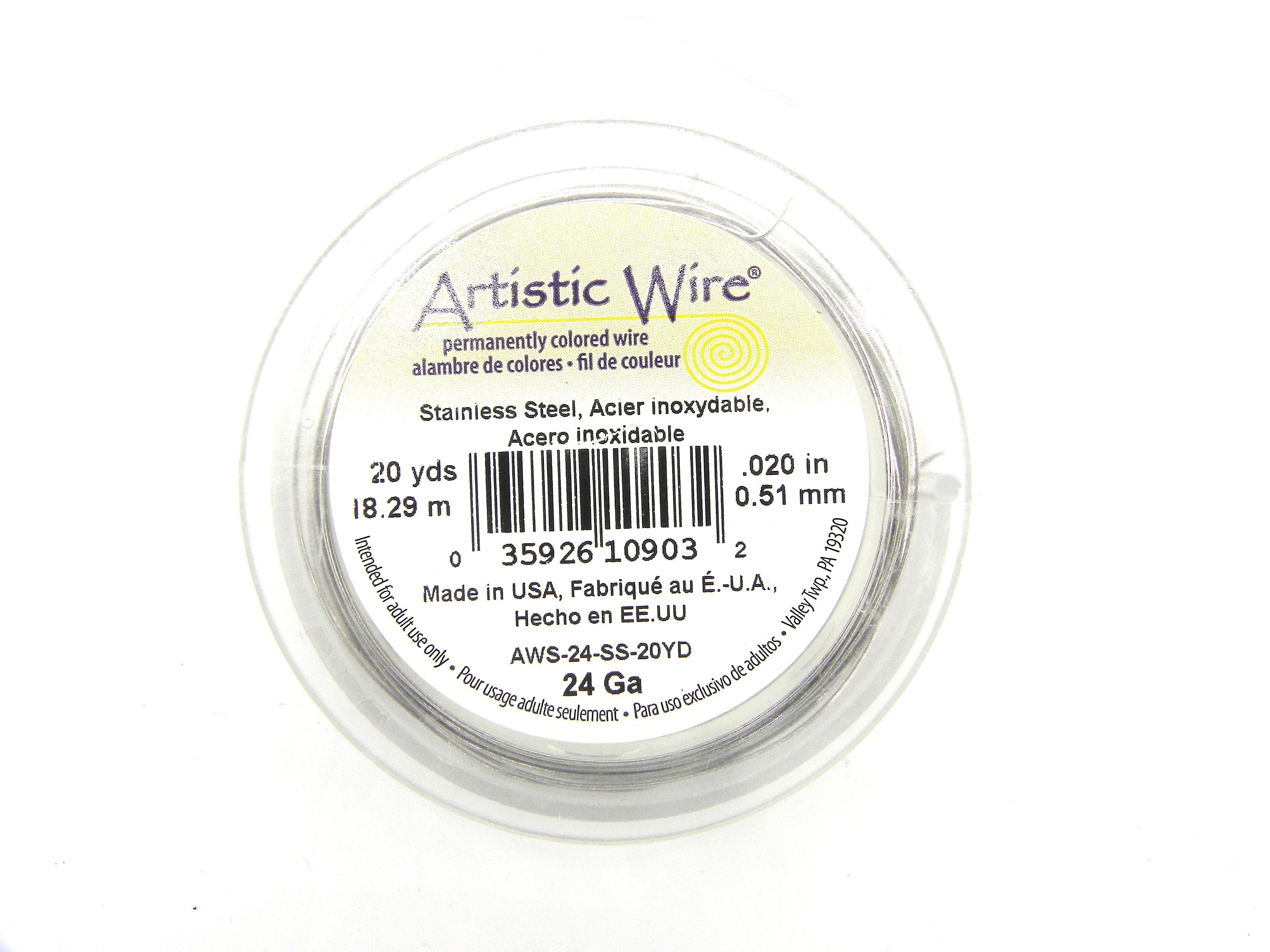 Artistic Wire, Calibre 24, inoxidável, 18,3 m, aço brilhante