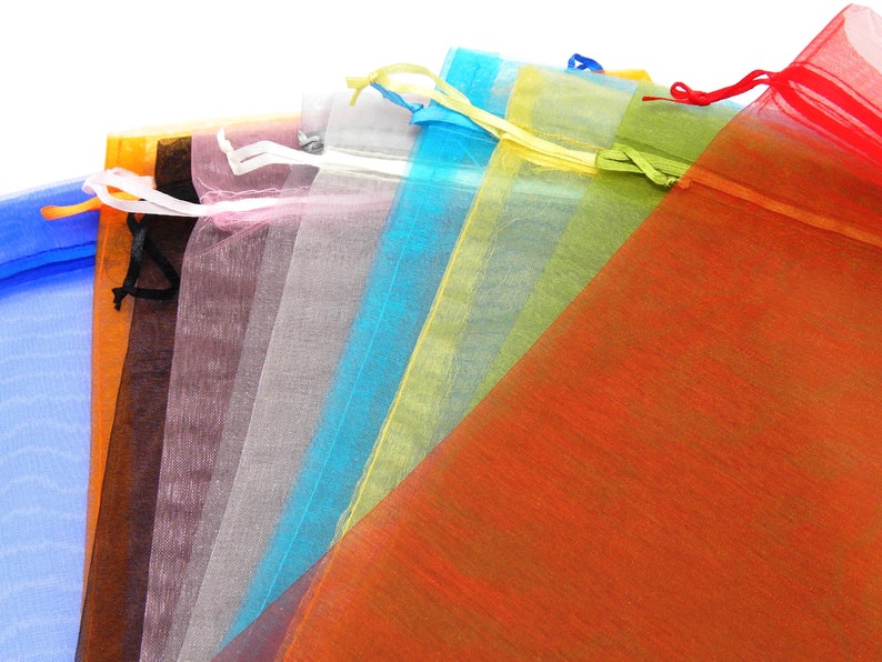 30x20 cm A4 XL Organza Gift Bags with Drawstrings Mixed Etsy