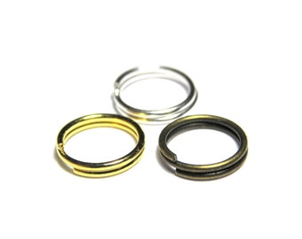 8 mm (0.31 Inch) Strong Thick Split Rings - 18 GA - Gold, Silver, Bronze (100 pc.)