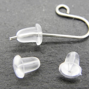 100, 500 or 1,000 BULK Clear Silicone Rubber Earring Backs