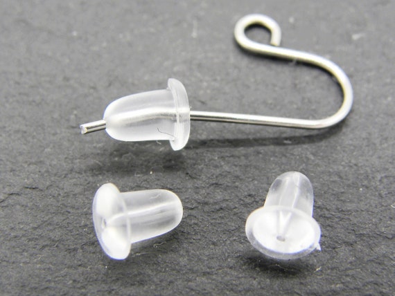 6 mm Transparent Flexible Plastic Earring Backs, Earring Stoppers, Earring  Clutches - 20 or 100 Pcs