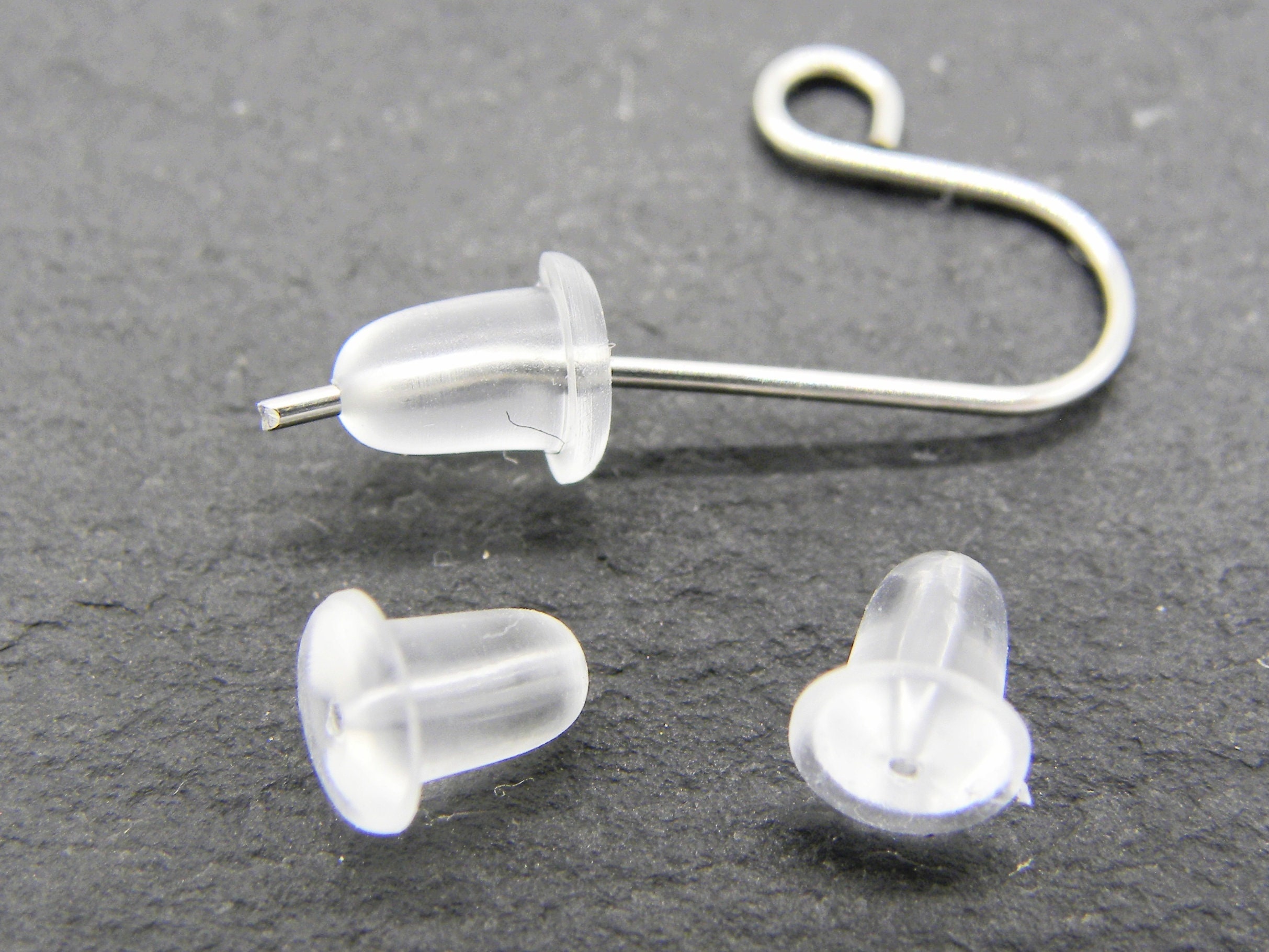 6 Mm Transparent Flexible Plastic Earring Backs, Earring Stoppers