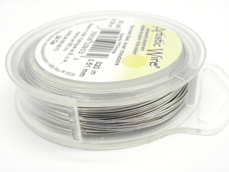 18.3 m 20 Yd - Silver Colour Beadalon Hard Stainless Steel Wire 0.5 mm 24 GA Artistic Wire Premium CraftJewellery Wire