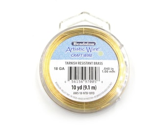 Artistic Wire Schmuckdraht, dicker Non-Tarnish-Basteldraht aus Messing - 1 mm - Gold - 9,14 m
