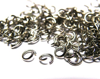 5 mm x 0.8 mm - 20 GA - Stainless Steel Open Jump Rings - Nickel Free - Platinum Silver Colour - 100 pc.