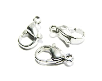 12 mm (0.5 Inch) Medium Stainless Steel Trigger Clasps/Lobster Clasps (10 or 25 pc.)