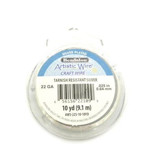 Artistic Wire Schmuckdraht aus Kupfer mit Anlaufschautz - Versilbert - Stärke 0,6 mm - 9,14 m Spule