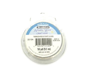 Alambre artístico Beadalon de 0,6 mm (22 GA) para joyería y manualidades - Plateado que no se deslustra