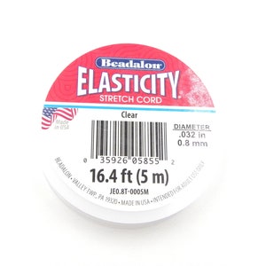 Filo elastico Beadalon Elasticity (5 m) - Spessore 0,8 mm - TRASPARENTE