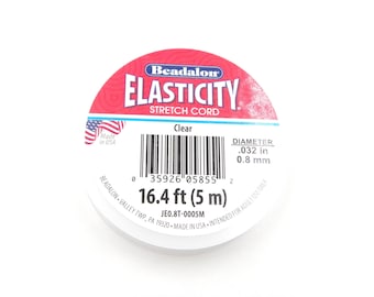 0.8 mm Beadalon Elasticity Elastic Cord - 5 m (16.4 ft) - Clear