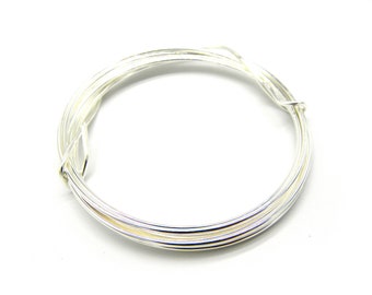 Alambre redondo para manualidades/joyería de alta calidad EXTRA GRUESO de 1,5 mm (15 GA) (1,75 m/6 pies) - Chapado en plata