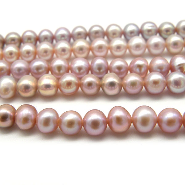 Perle d'acqua dolce rotonde/ovali da 7-8 mm - 20 pz. - Bianco
