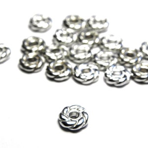 5 mm Small Solid Sterling Silver 925 Fancy Spacer Beads (2, 5 or 25 pc.)