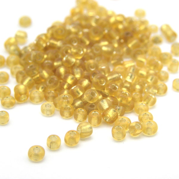Perles de rocailles rondes en verre 11/0 (2 mm) - Argenté topaze doublée - 15 g ou 50 g