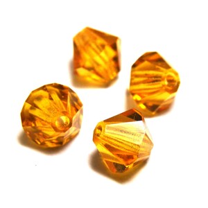 6 mm Czech Superior Crystals MC Faceted Bicone Beads - Topaz - 20 or 100 Beads