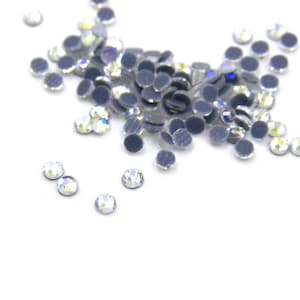 2 mm (6ss) Grade A Glass Hotfix Rhinestones Iron-On Stones (100 Pc.) Crystal (Clear) AB