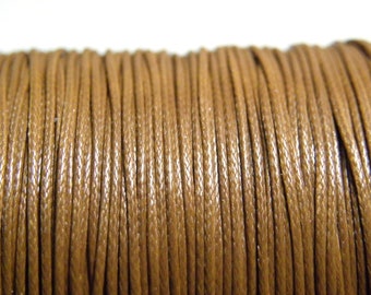 0.5 mm - Thin Korean Waxed Cord , Waxed Jewellery Cord, Waxed Yarn - Sienna Brown - 5 m (16.4 ft)