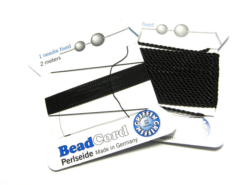 Soie bleu foncé chaîne fil 0.75 mm stringing perles /& perles Griffin Taille 7