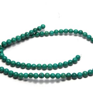 4 mm Small Round Sinkiang Turquoise Real Gemstone Beads 20 beads or 1 strand image 4