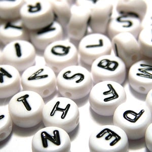 12mm Wooden Letters Beads, Wooden Letter Cube, Alphabet Beads, Name Beads,  ABC Craft Beads, Wooden Alphabet Letters Beads 