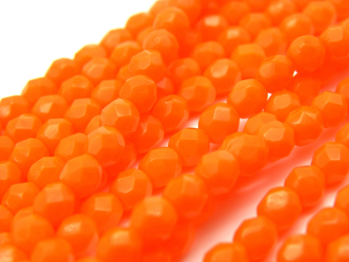 50g Gentle Mix Of Faceted Fire Polished Czech Glass Beads