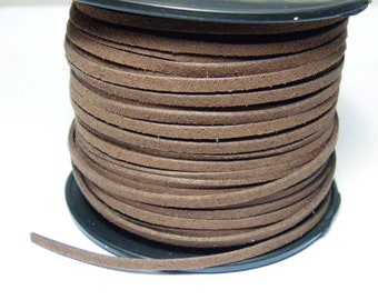 3 mm Flat Faux Suede Cord - Brown - 3 m (10 ft.)
