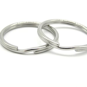 25 mm x 2.5 mm Stainless Steel Keychain Split Rings, Key Rings, Key Chain Rings (2 or 10 pc.)