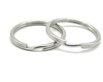 25 mm x 2.5 mm Stainless Steel Keychain Split Rings, Key Rings, Key Chain Rings (2 or 10 pc.)