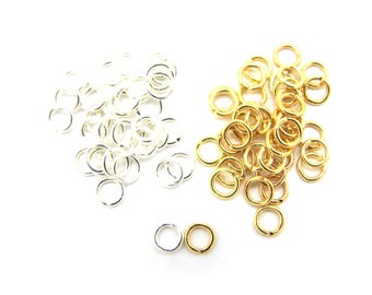 Petits anneaux ouverts HQ 4 mm - Plaqué or ou argent - 100 pièces