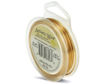 0.6 mm - 22 GA - Beadalon Artistic Wire Craft/Jewellery Wire - 13.72 m (15 Yds) - Non-Tarnish Brass